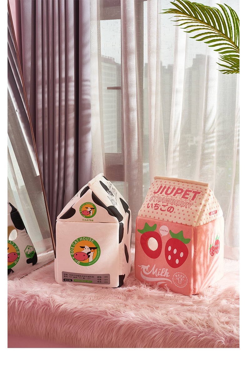 Strawberry Milk Carton Cat Bed – CatCo