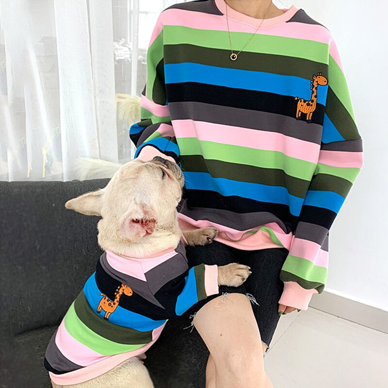 Rainbow Matching Sweater for Owner and Pet Dog