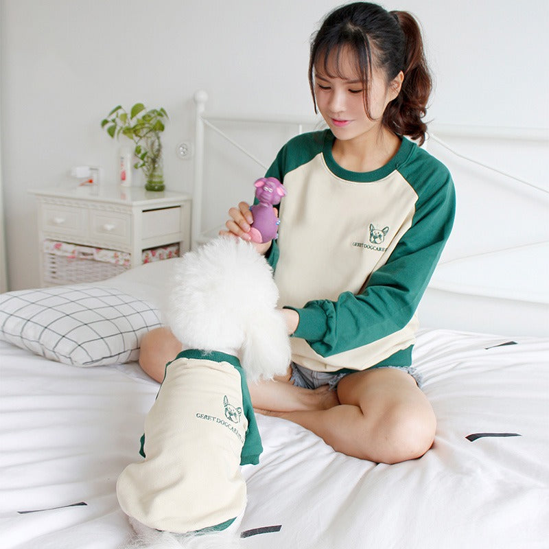 Two Colors Long Sleeve Matching Sweater Outfit for Owner and Dog