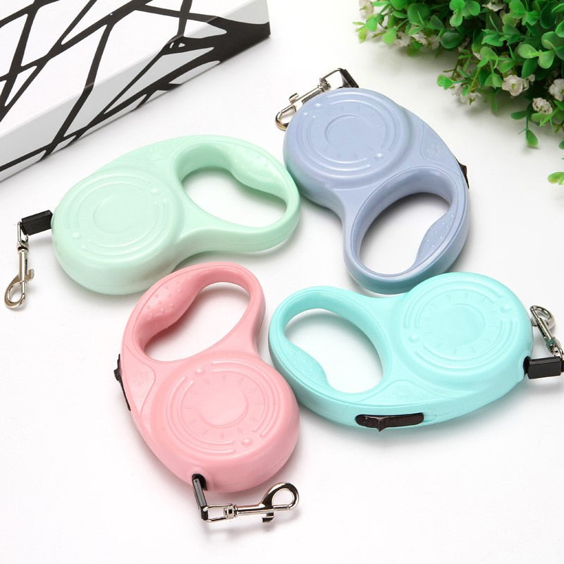 10ft Automatic Retractable Pastel Colours Cat Dog Leash